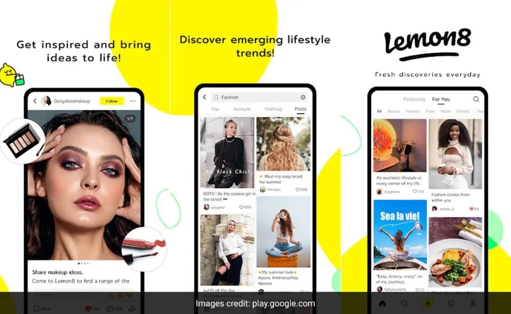 screenshots of the lemon8 app on phones